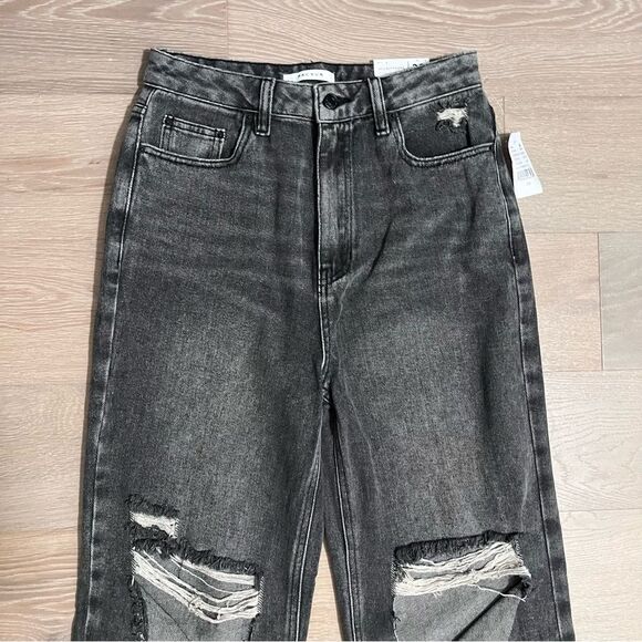 Pacsun Womens Washed Black Ripped '90s Boyfriend Jeans 28 - Picture 3 of 10